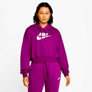 Nike Oversized Crop Graphic Hoodie - Size L